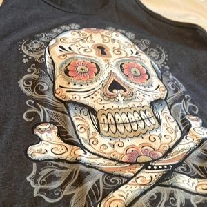 Floral Skull Tank